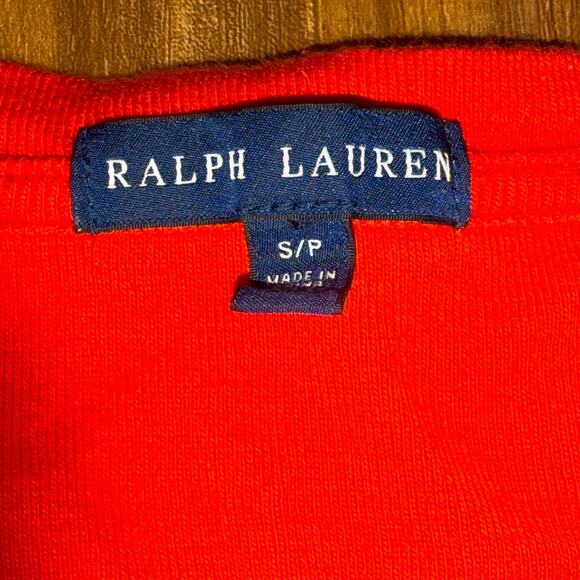 Ralph Lauren Sport T-Shirt Womens S Red Scoop Neck Short Sleeve Yellow Pony - Picture 5 of 5